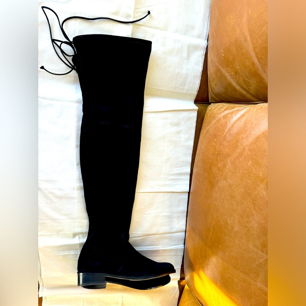 Stuart Weitzman Lowland Boots Black Suede 40.5 (US 10) NWOB